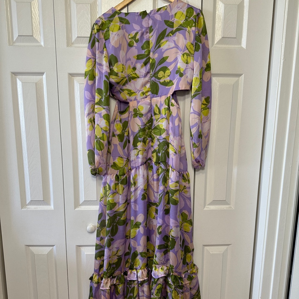 VENUS Floral Maxi Dress in Purple and Green - Picture 3 of 5